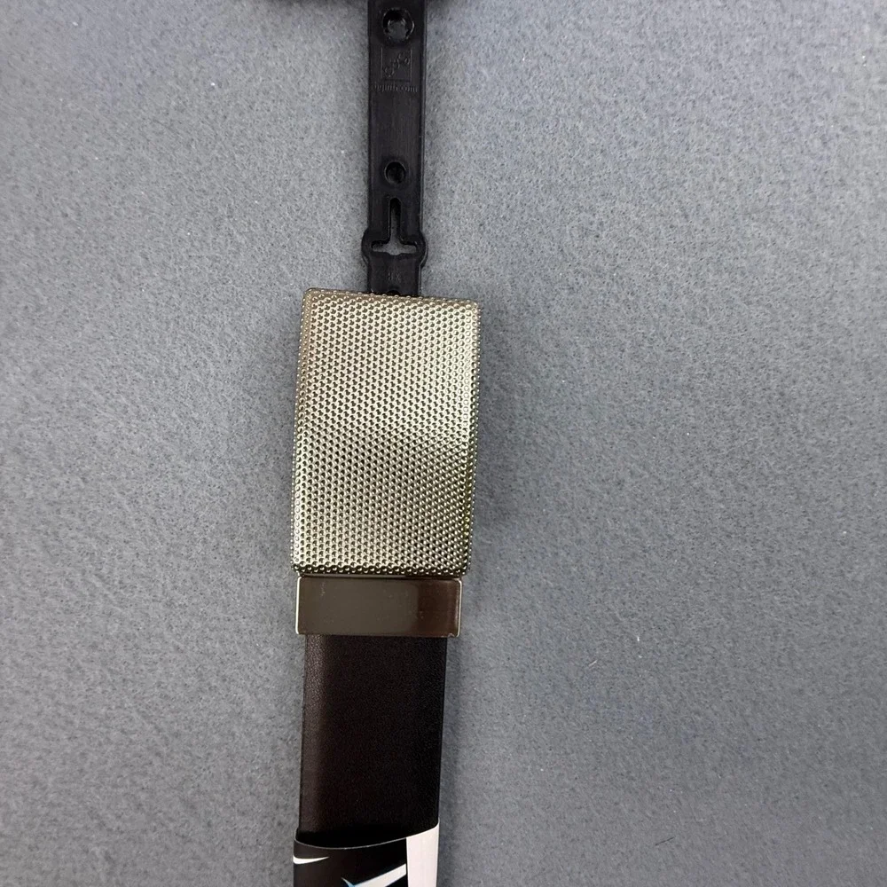 Nike Golf Belt Mens 42 Black Brown Reversible Textured Buckle New‎